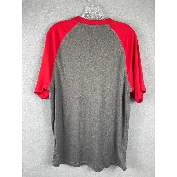 Campus Heritage Nebraska T Shirt Mens L‎ Gray Red Short Sleeve NCAA Football - Picture 6 of 9